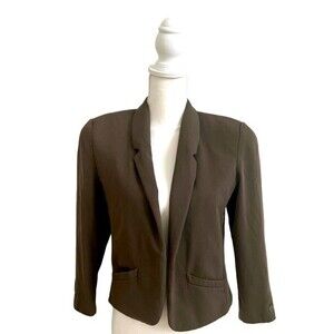 Mango MNG NWOT Women’s Wool Blazer Olive Green/Brown Sz XXS